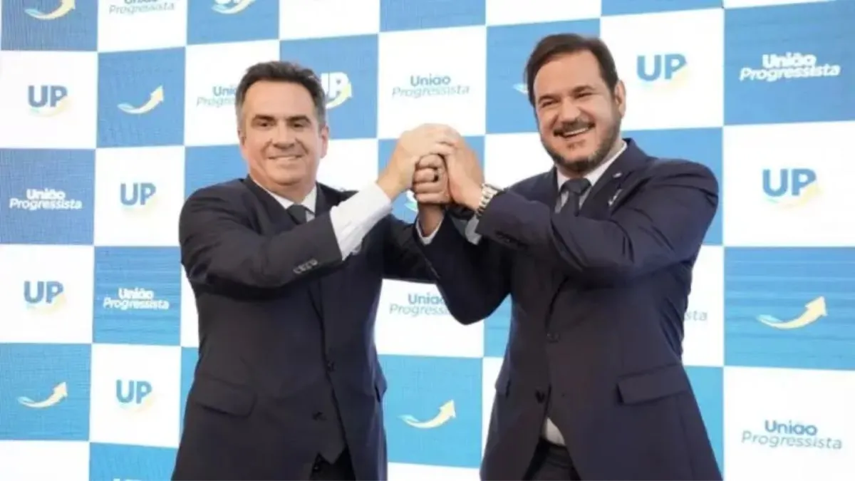 Ciro Nogueira (PP) e Antonio Rueda (União Brasil) de mãos dadas