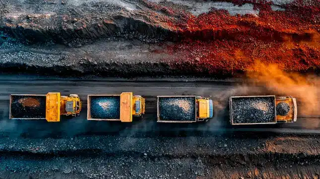 Caminhões de produção em mina para dados da Vale