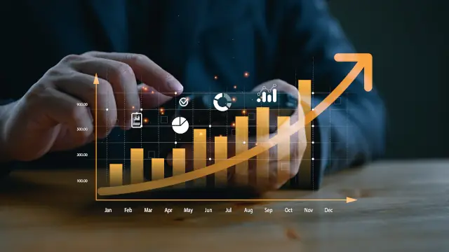 Gráfico para mercado de capitais