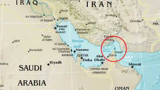 Mapa do estreito de Ormuz