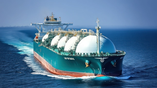 Navio de transporte de GNL no Oceano