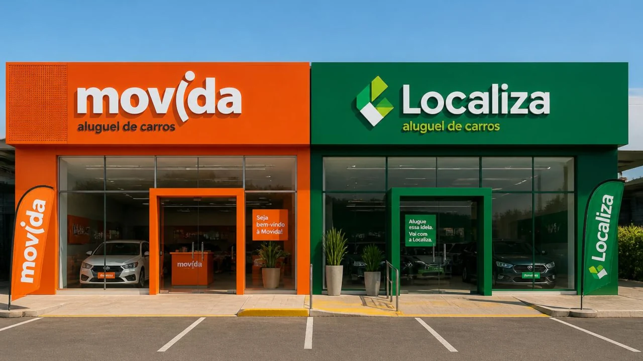 Fachada de lojas de aluglel de veículos