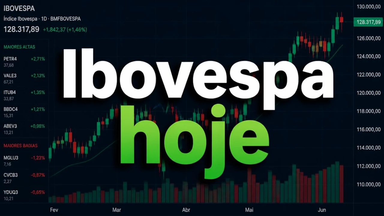Gráfico financeiro com Ibovespa hoje